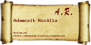Adamcsik Rozália névjegykártya