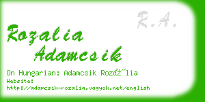 rozalia adamcsik business card